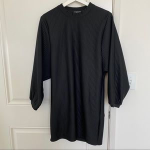 Black puffed long sleeve dress